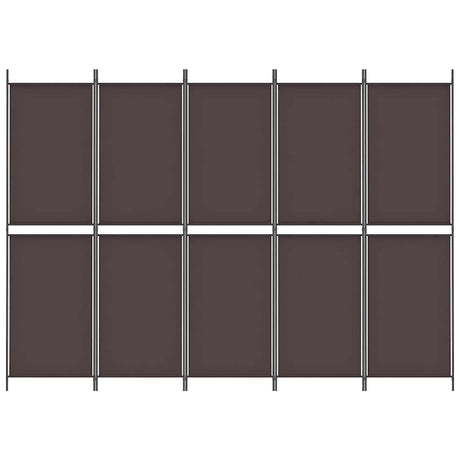 Vidaxl kamerscherm met 5 panelen 250x180 cm stof bruin