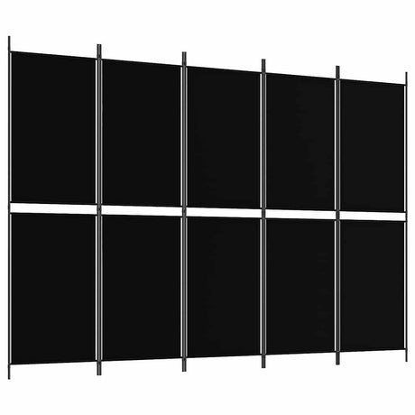 Vidaxl kamerscherm met 5 panelen 250x180 cm stof zwart