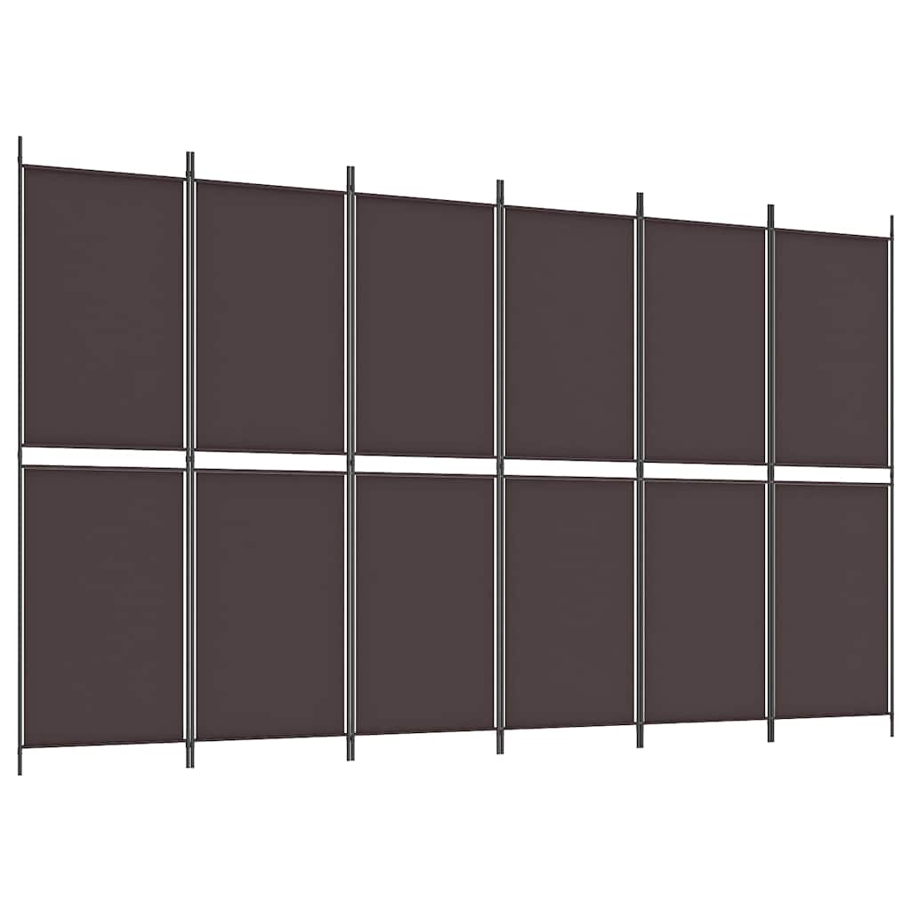Vidaxl kamerscherm met 6 panelen 300x180 cm stof bruin