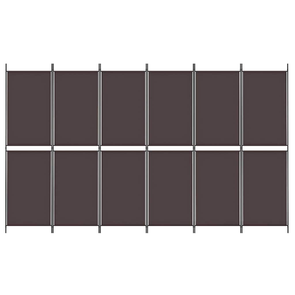 Vidaxl kamerscherm met 6 panelen 300x180 cm stof bruin