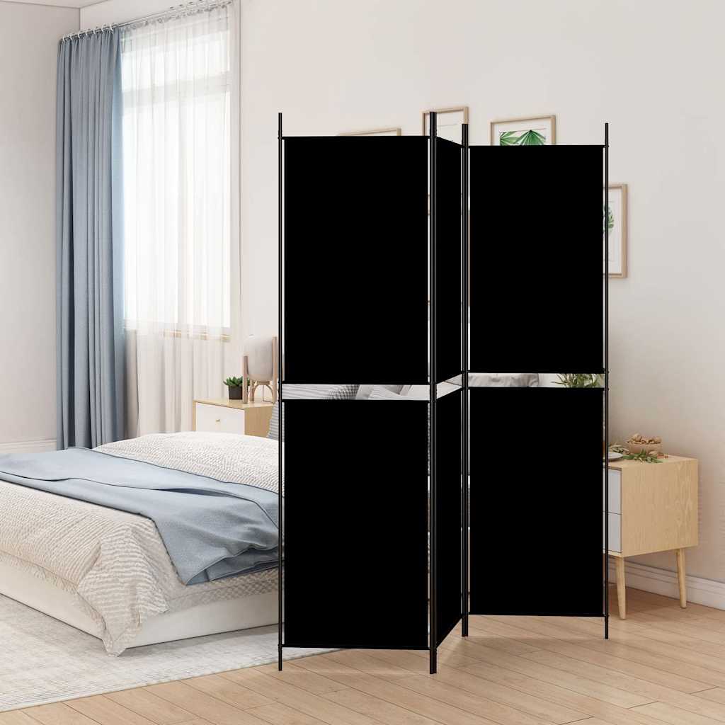 Vidaxl kamerscherm met 3 panelen 150x200 cm stof zwart