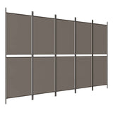 Vidaxl kamerscherm met 5 panelen 300x200 cm stof antracietkleurig