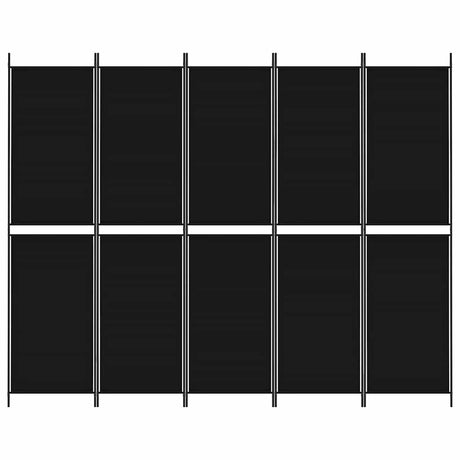 Vidaxl kamerscherm met 5 panelen 250x200 cm stof zwart