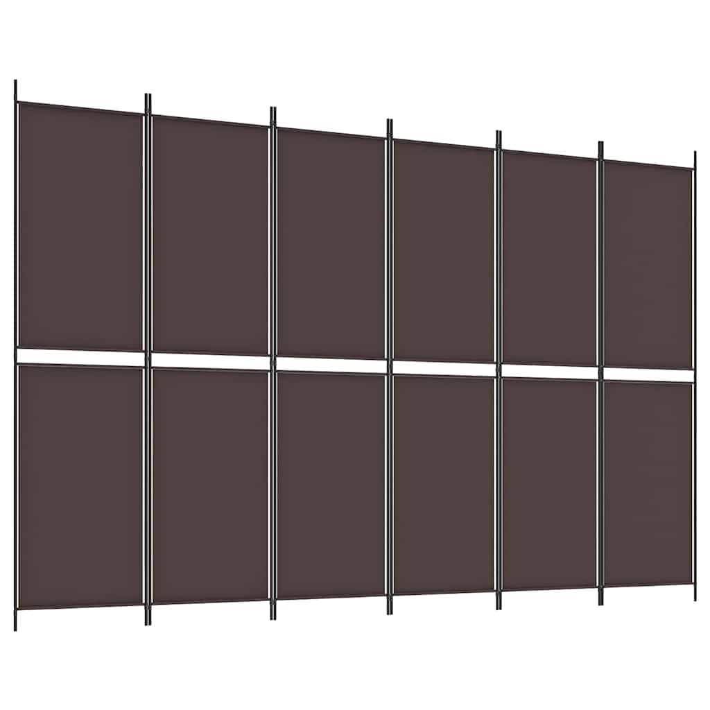 Vidaxl kamerscherm met 6 panelen 300x200 cm stof bruin