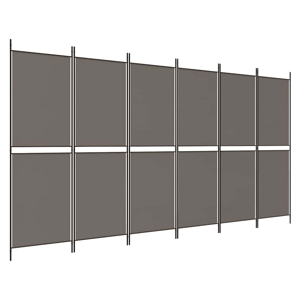 Vidaxl kamerscherm met 6 panelen 300x200 cm stof antracietkleurig