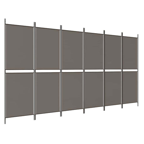 Vidaxl kamerscherm met 6 panelen 300x200 cm stof antracietkleurig