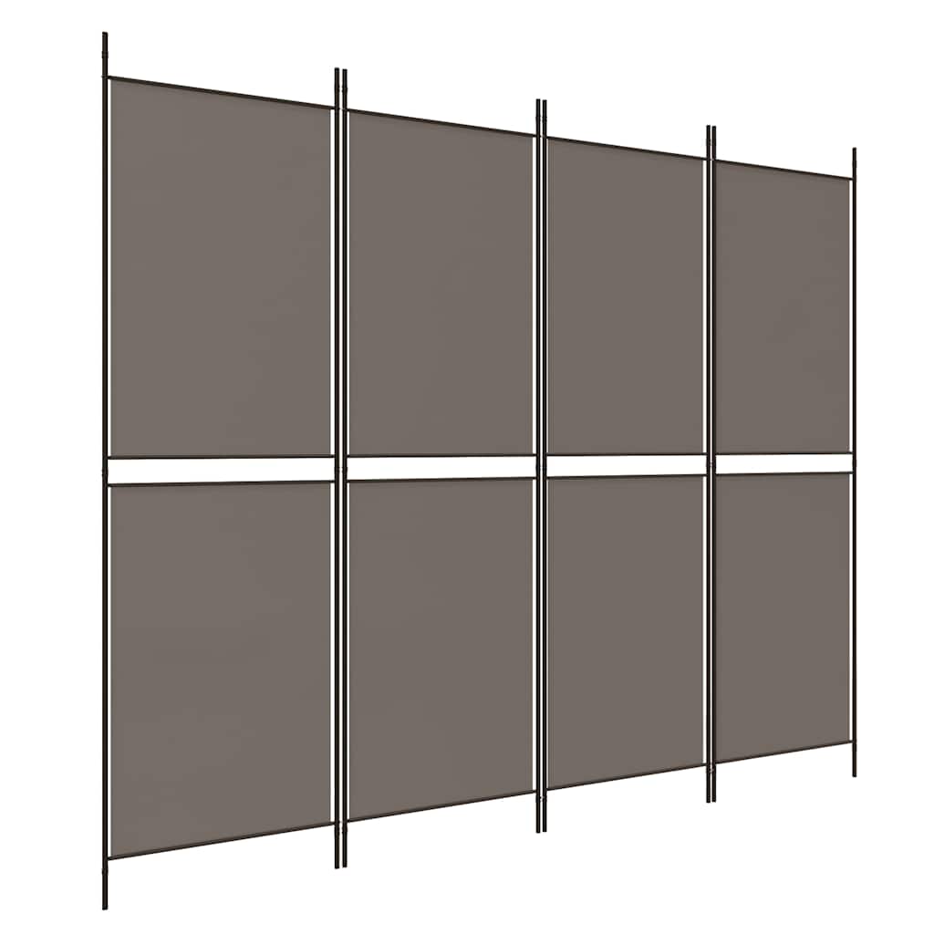 Vidaxl kamerscherm met 4 panelen 200x220 cm stof antracietkleurig