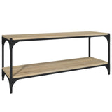 Vidaxl tv-meubel 100x33x41 cm bewerkt hout en staal sonoma eikenkleur