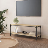 Vidaxl tv-meubel 100x33x41 cm bewerkt hout en staal sonoma eikenkleur
