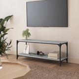Vidaxl tv-meubel 100x33x41 cm bewerkt hout en staal grijs sonoma eiken
