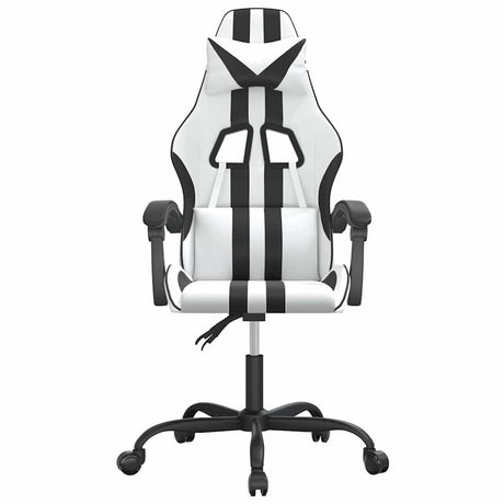 Vidaxl gamestoel draaibaar kunstleer wit en zwart
