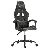Vidaxl gamestoel draaibaar kunstleer zwart en camouflage