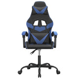 Vidaxl gamestoel draaibaar kunstleer zwart en blauw