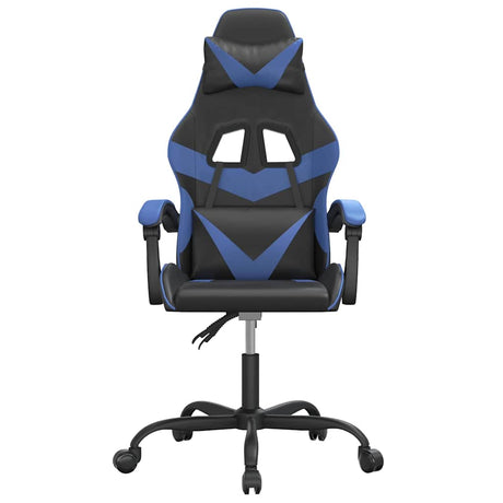 Vidaxl gamestoel draaibaar kunstleer zwart en blauw