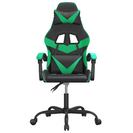 Vidaxl gamestoel draaibaar kunstleer zwart en groen