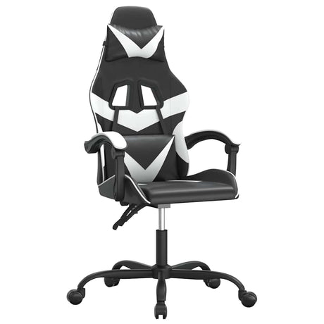 Vidaxl gamestoel draaibaar kunstleer zwart en wit