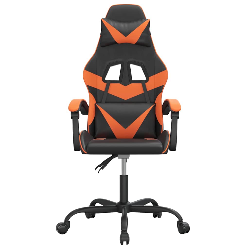 Vidaxl gamestoel draaibaar kunstleer zwart en oranje