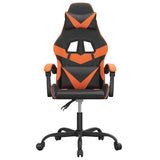 Vidaxl gamestoel draaibaar kunstleer zwart en oranje
