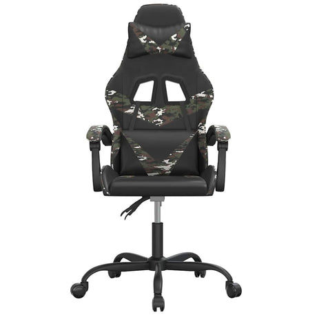 Vidaxl gamestoel draaibaar kunstleer zwart en camouflage