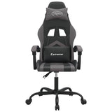 Vidaxl gamestoel draaibaar kunstleer zwart en grijs