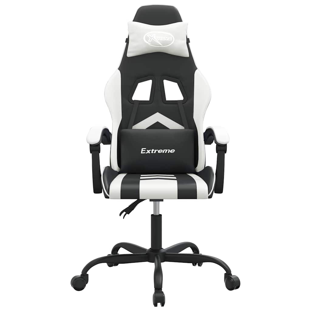 Vidaxl gamestoel draaibaar kunstleer zwart en wit