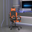 Vidaxl gamestoel draaibaar kunstleer zwart en oranje