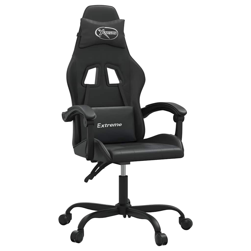 Vidaxl gamestoel draaibaar kunstleer zwart