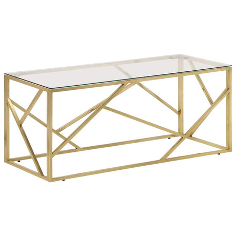 Vidaxl salontafel roestvrijstaal en gehard glas goudkleurig