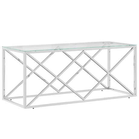 Vidaxl salontafel 110x45x45 cm roestvrij staal en glas