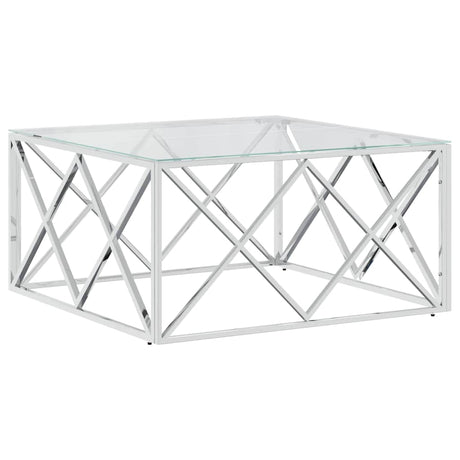 Vidaxl salontafel 80x80x40 cm roestvrij staal en glas