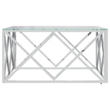 Vidaxl salontafel 80x80x40 cm roestvrij staal en glas