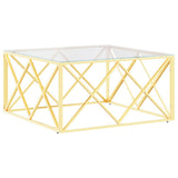 Vidaxl salontafel 80x80x40 cm roestvrij staal en glas