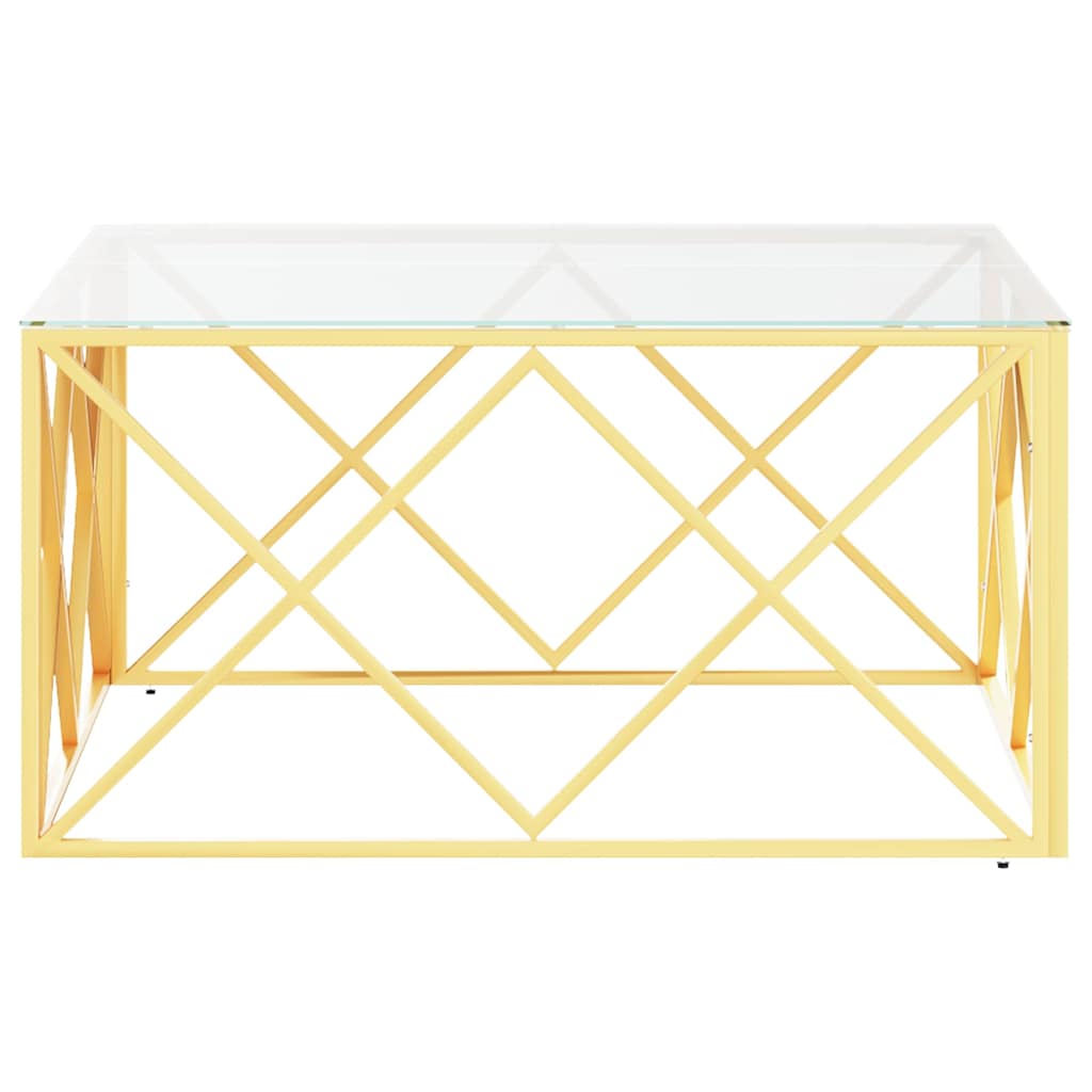 Vidaxl salontafel 80x80x40 cm roestvrij staal en glas