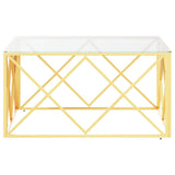 Vidaxl salontafel 80x80x40 cm roestvrij staal en glas