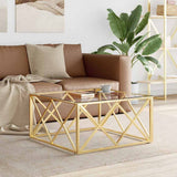 Vidaxl salontafel 80x80x40 cm roestvrij staal en glas