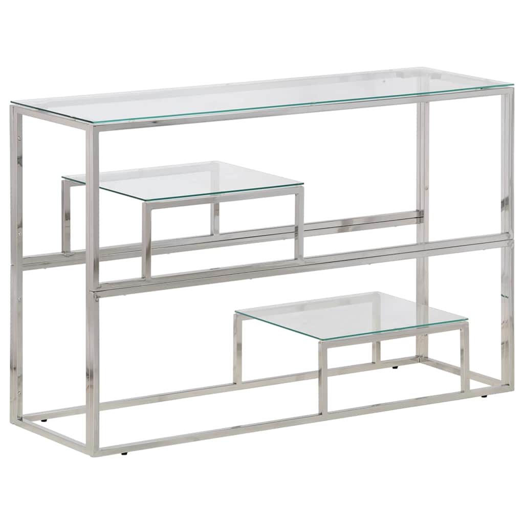 Vidaxl wandtafel roestvrijstaal en gehard glas zilverkleurig