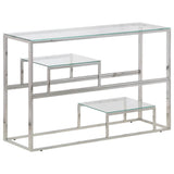 Vidaxl wandtafel roestvrijstaal en gehard glas zilverkleurig