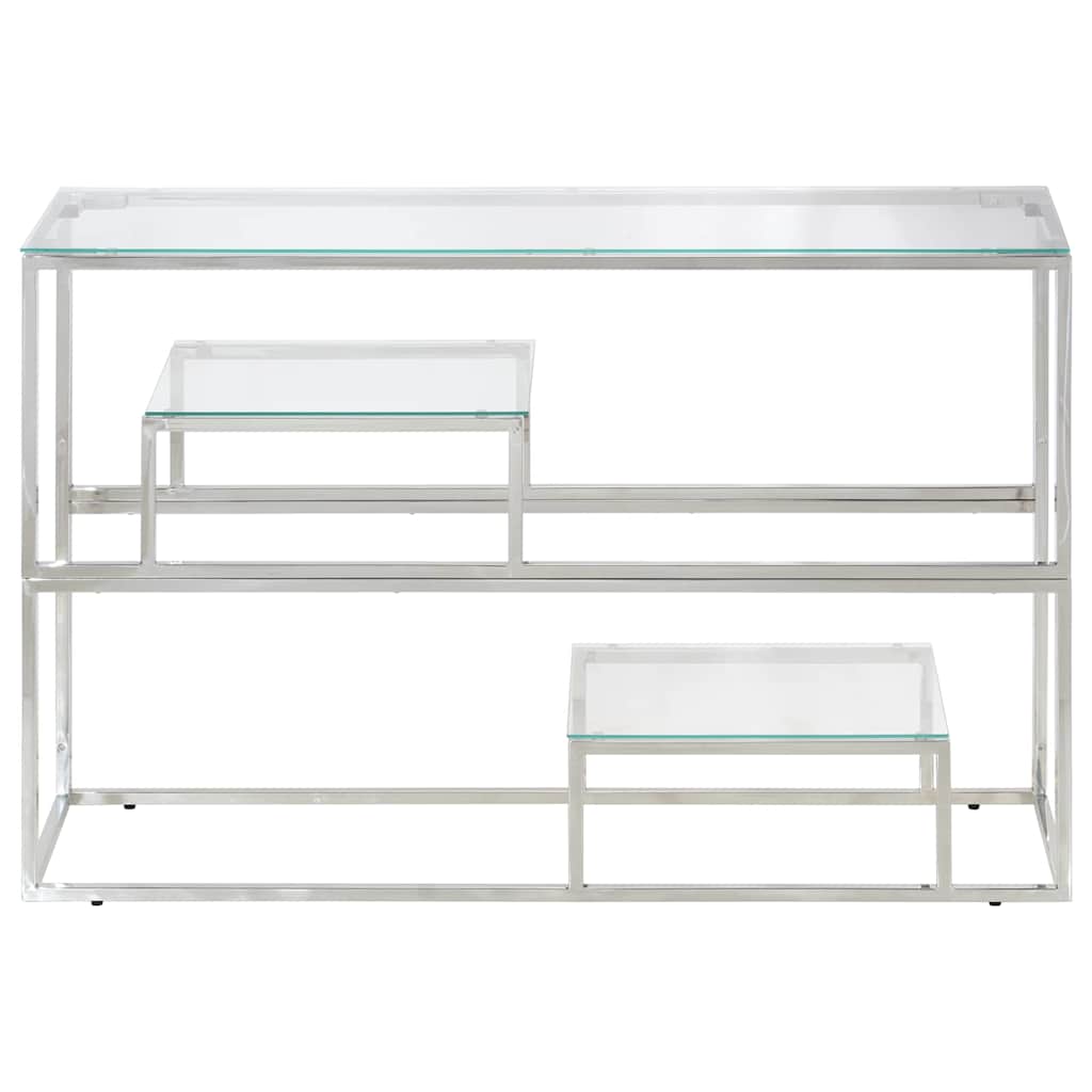 Vidaxl wandtafel roestvrijstaal en gehard glas zilverkleurig