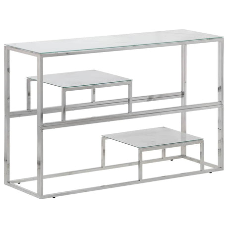 Vidaxl wandtafel roestvrijstaal en gehard glas zilverkleurig