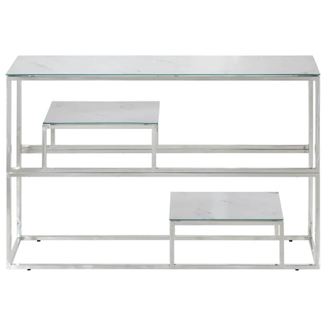 Vidaxl wandtafel roestvrijstaal en gehard glas zilverkleurig