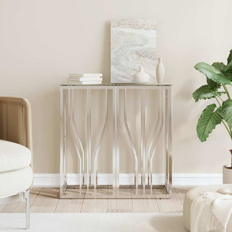 Vidaxl wandtafel 70x30x70 cm roestvrij staal en glas