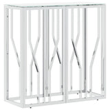 Vidaxl wandtafel 70x30x70 cm roestvrij staal en glas zilverkleurig