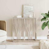 Vidaxl wandtafel 70x30x70 cm roestvrij staal en glas zilverkleurig