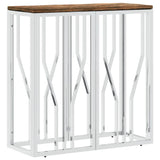 Vidaxl wandtafel roestvrij staal en massief gerecycled hout zilver