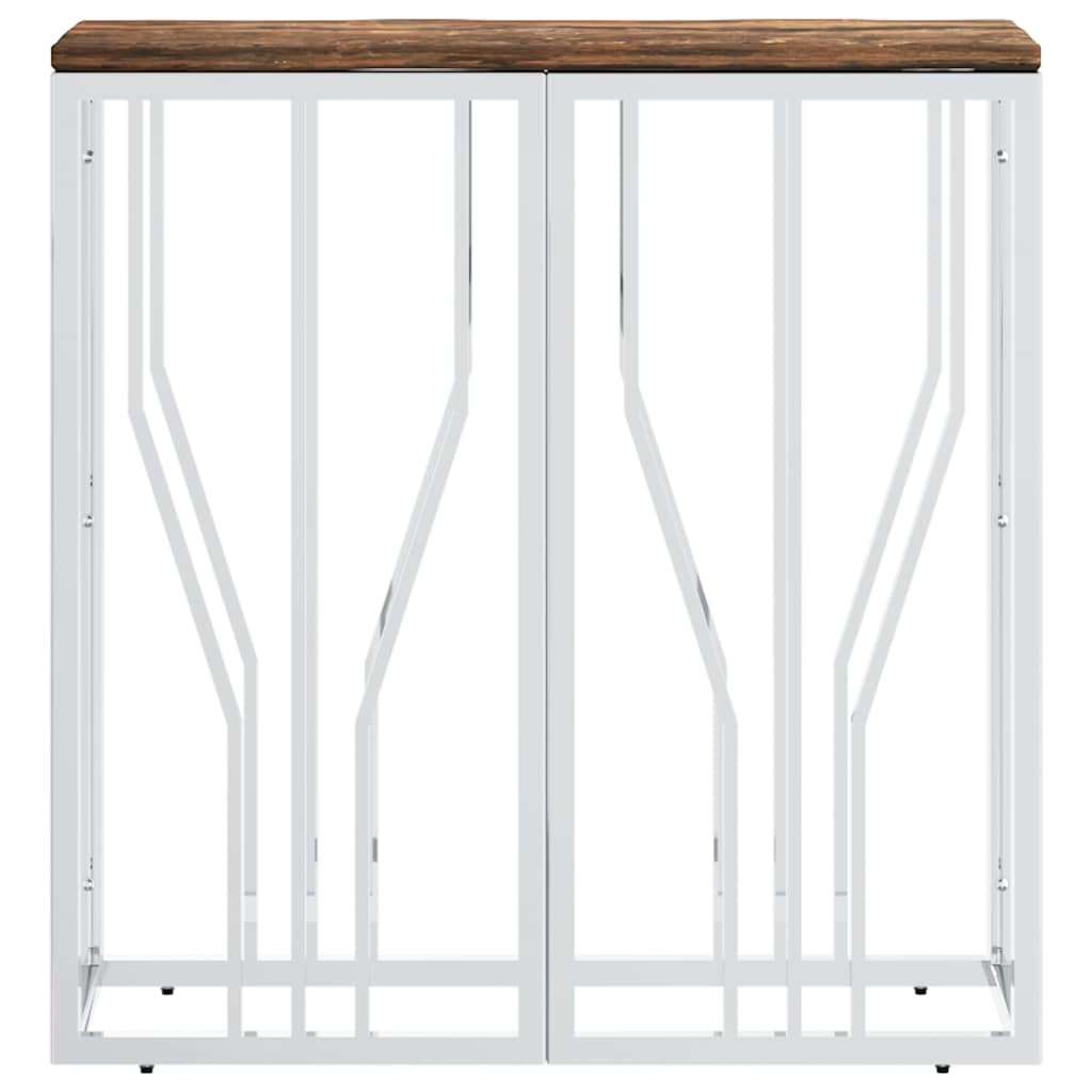 Vidaxl wandtafel roestvrij staal en massief gerecycled hout zilver