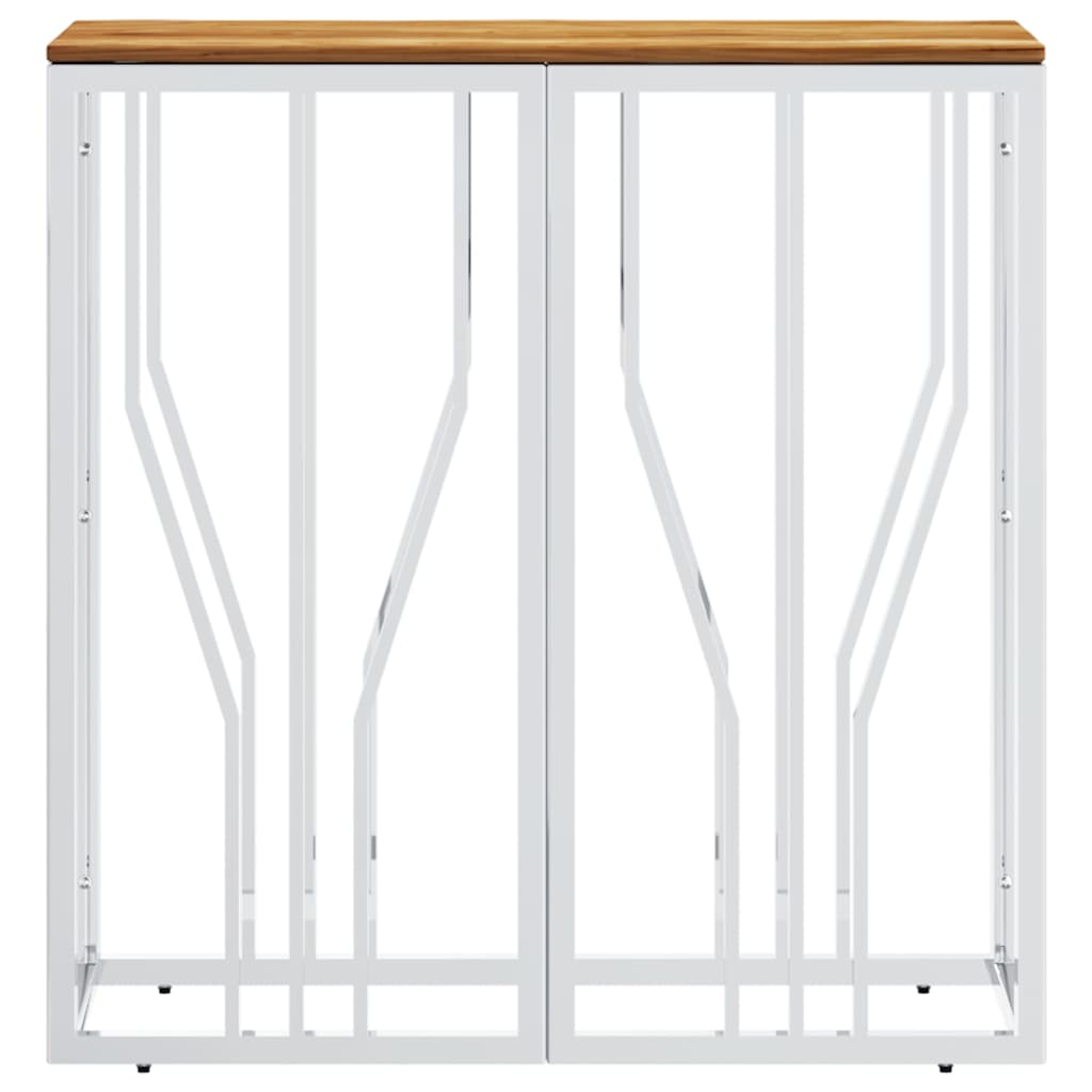 Vidaxl wandtafel roestvrij staal en massief acaciahout zilverkleurig