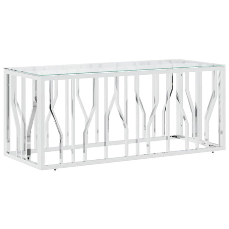 Vidaxl salontafel 110x45x45 cm roestvrij staal en glas