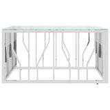 Vidaxl salontafel 80x80x40 cm roestvrij staal en glas