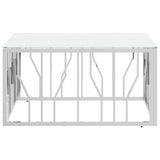 Vidaxl salontafel 80x80x40 cm roestvrij staal en glas zilverkleurig