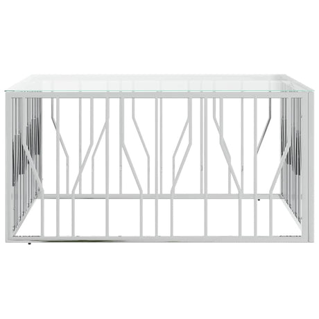 Vidaxl salontafel 100x100x50 cm roestvrij staal en glas